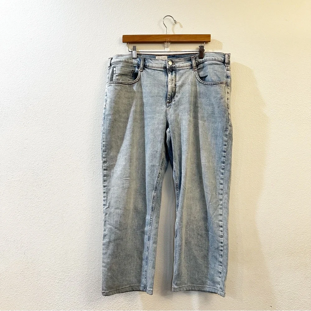 Pilcro High Rise Straight Leg Cropped Denim Jeans Size 33P Light Blue - Picture 2 of 12
